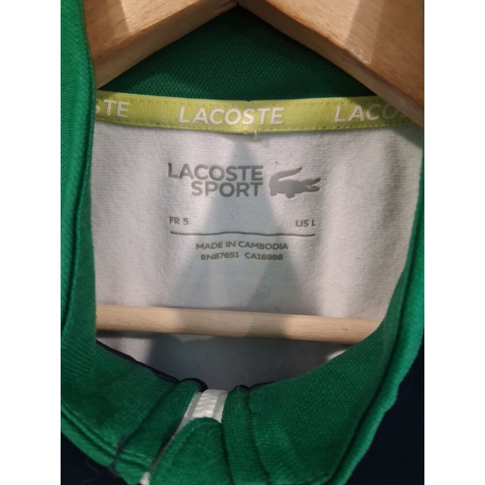 Lacoste Sport Colorblock Track Jacket Men's Size 5 L Navy White Green SH0860 - Picture 3 of 10